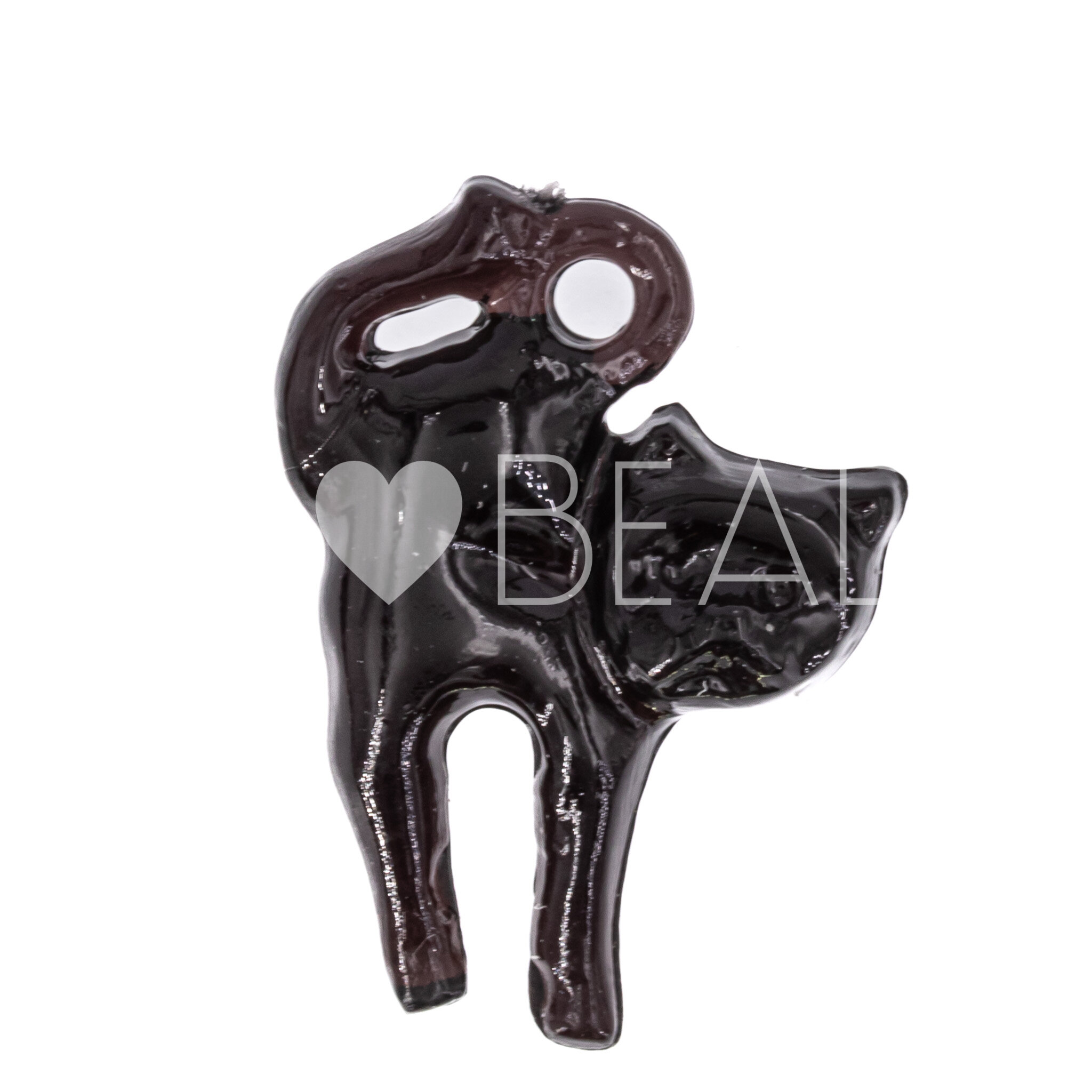 15x11 Cat Charm in black Opaque