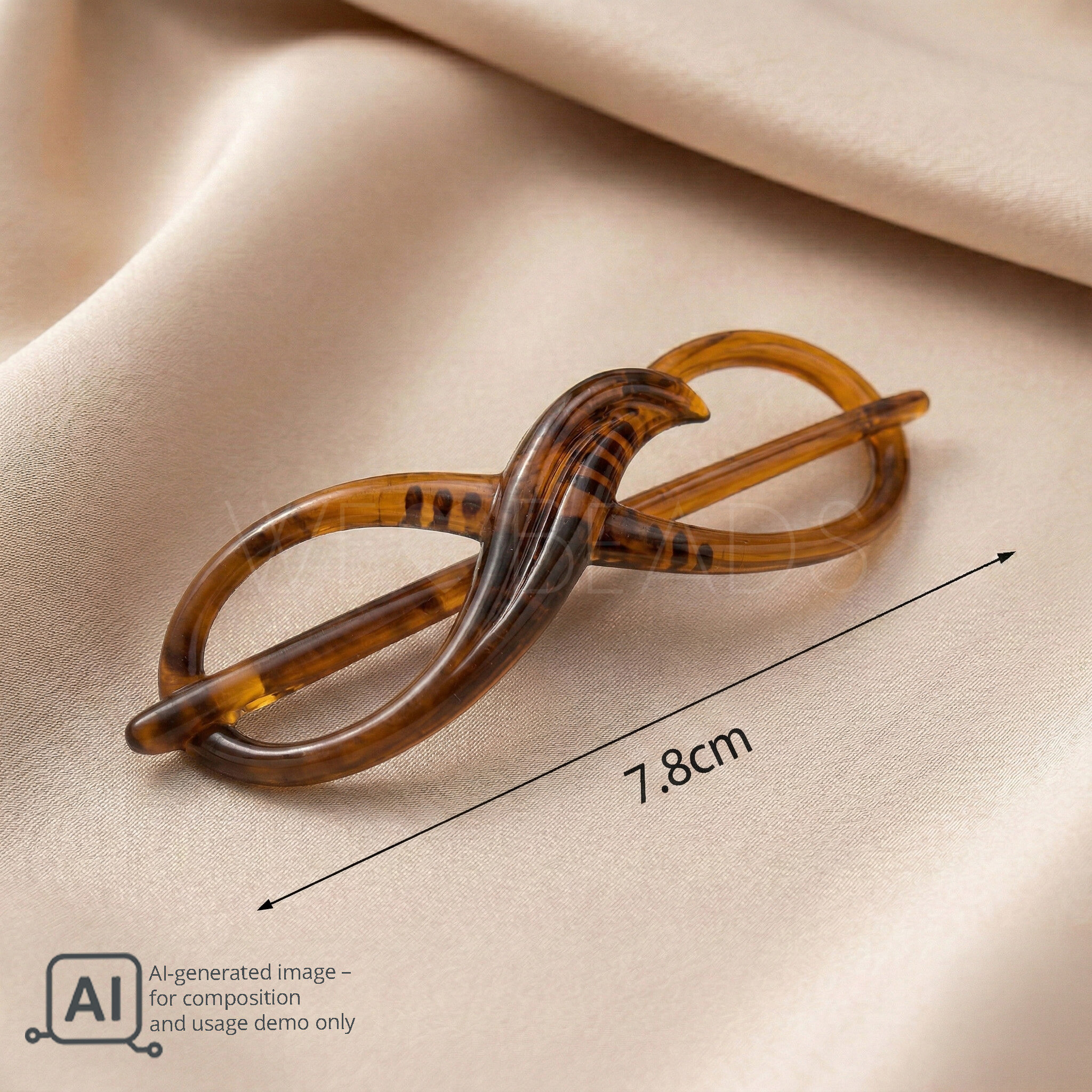 Libellenspange in Ozean blau Marmor, medium