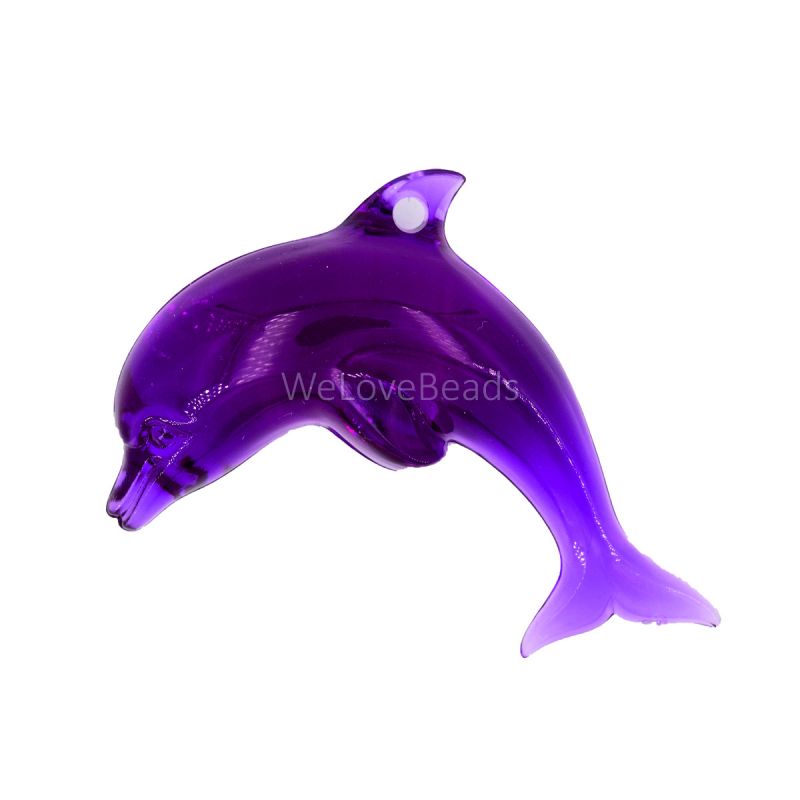 45x30 delfin Anhänger - lila Transparent