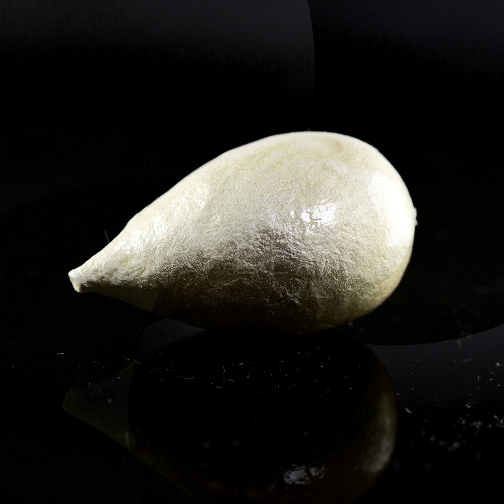 40x23 drop Paper-Mache Bead in light ivory cotton