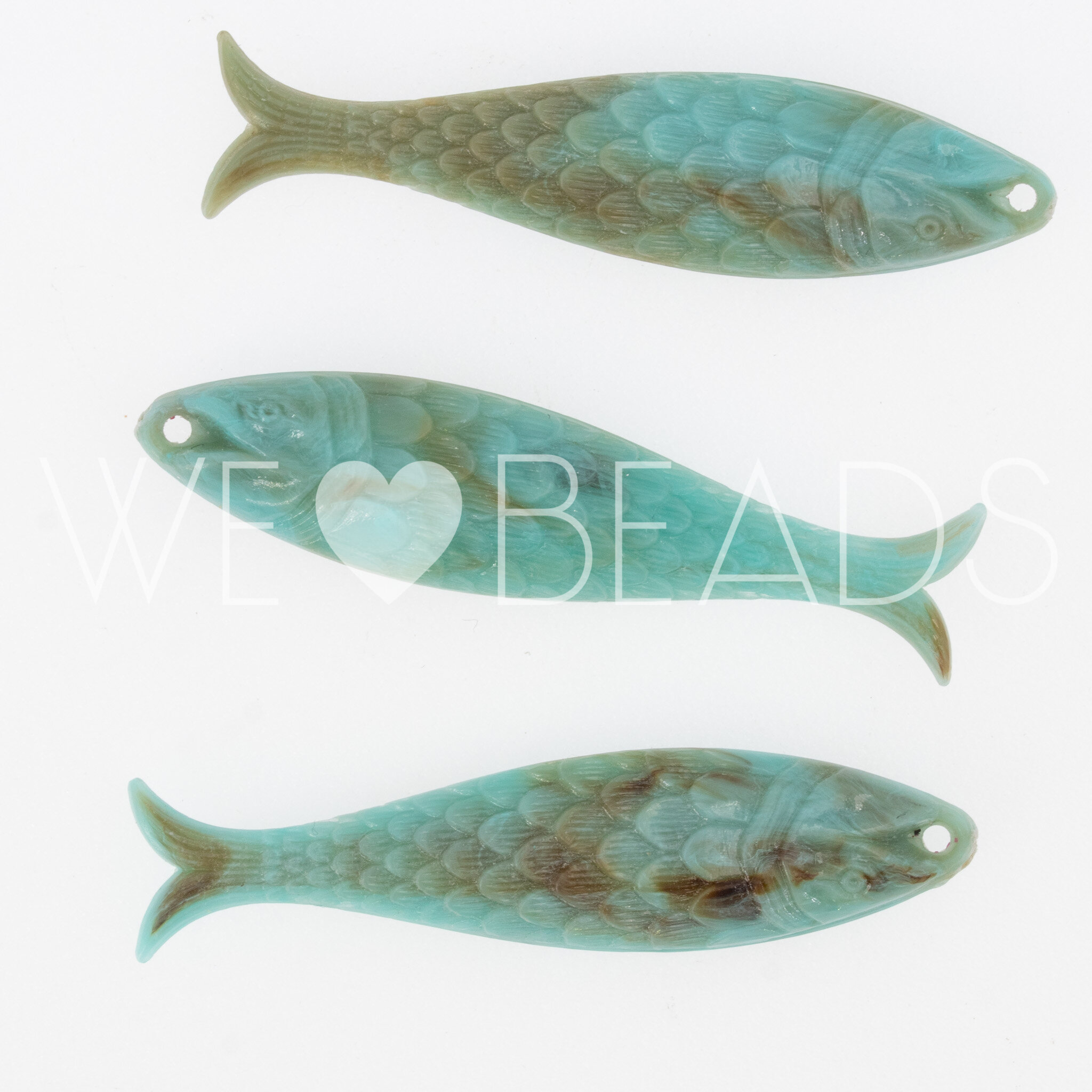 48x11 Fisch Anhänger in türkis Marmor