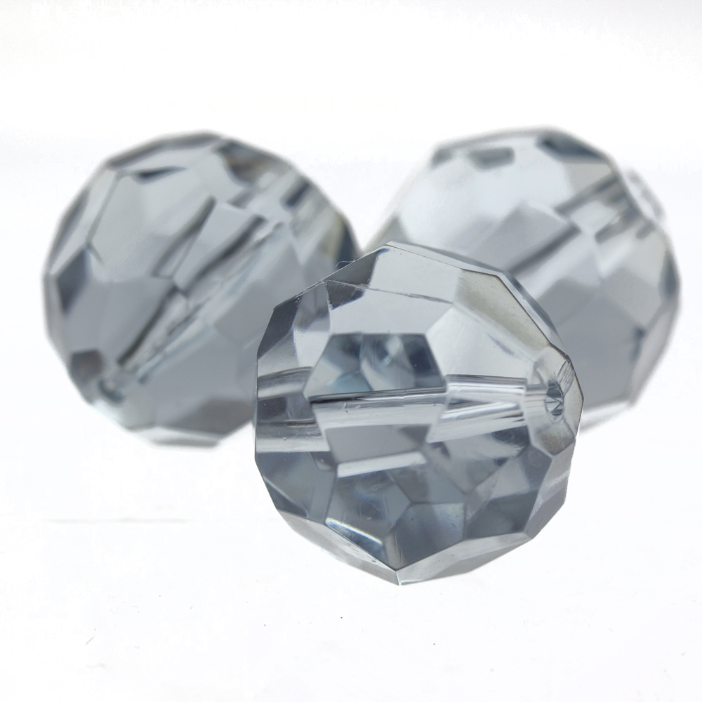 18mm  facettierte Rundperle in  taubenblau  Transparent