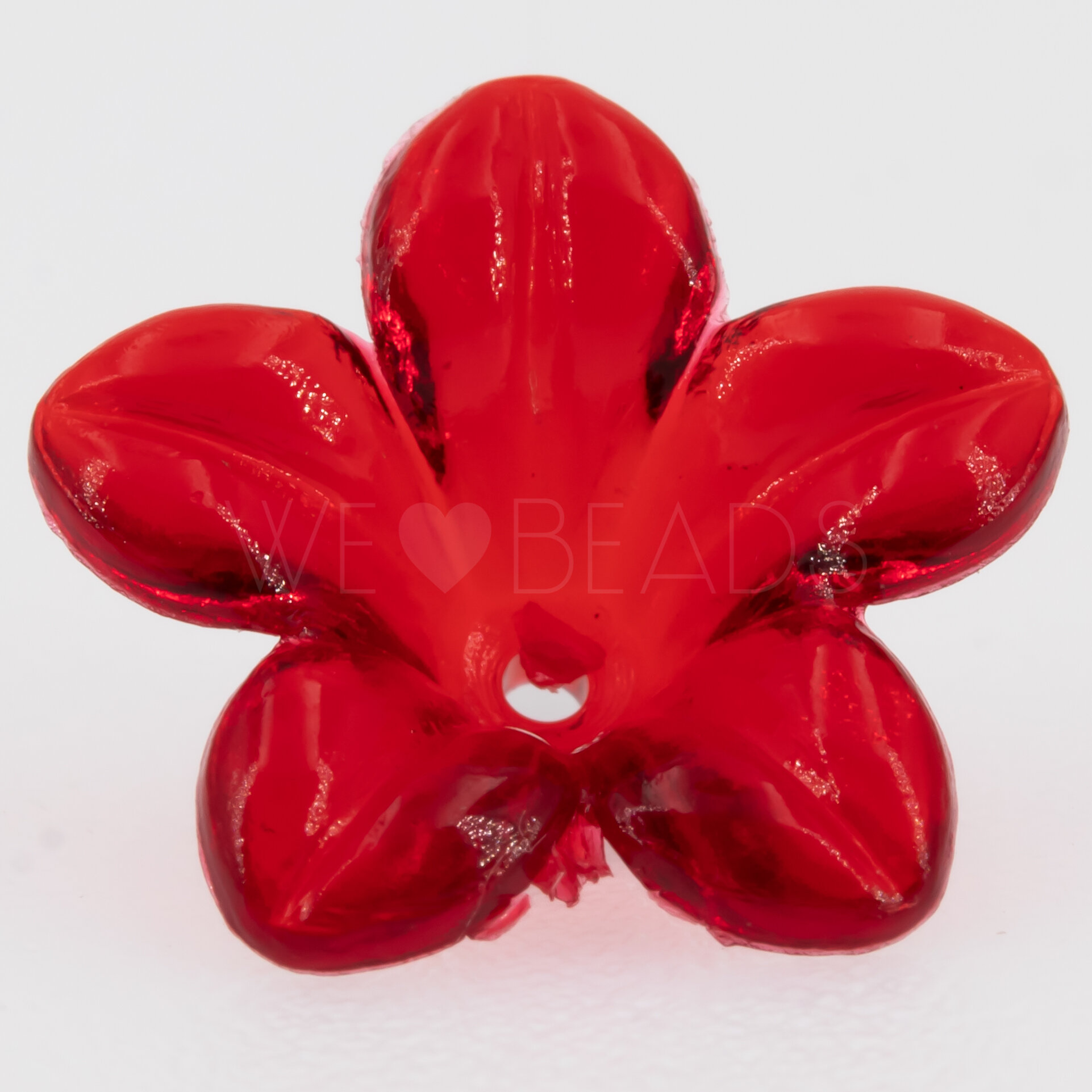 14mm Flower Beads in red