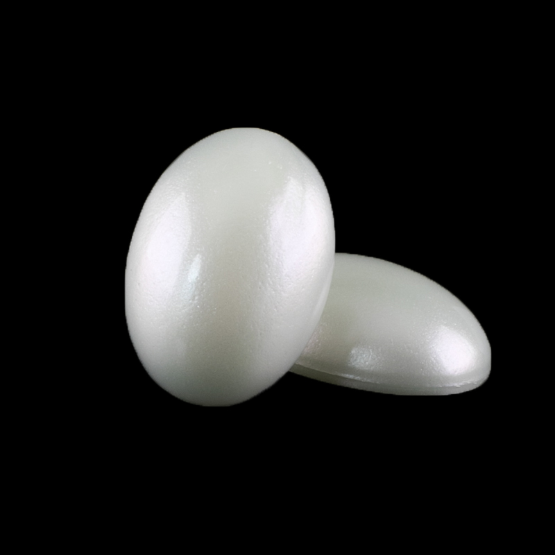 14x10 Oval Cabochon  - mother of pearl white Silk,