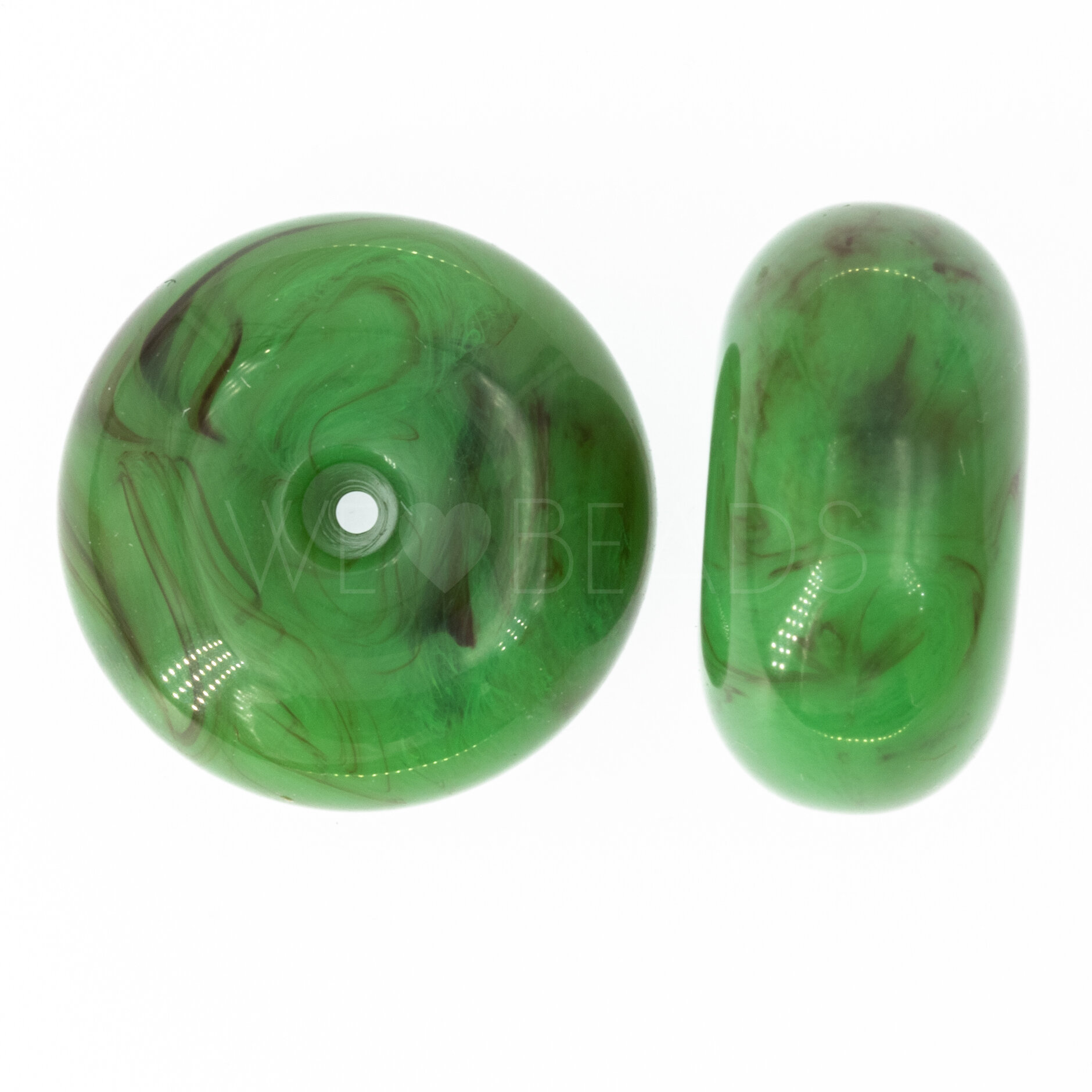 26mm Donut Beads in green