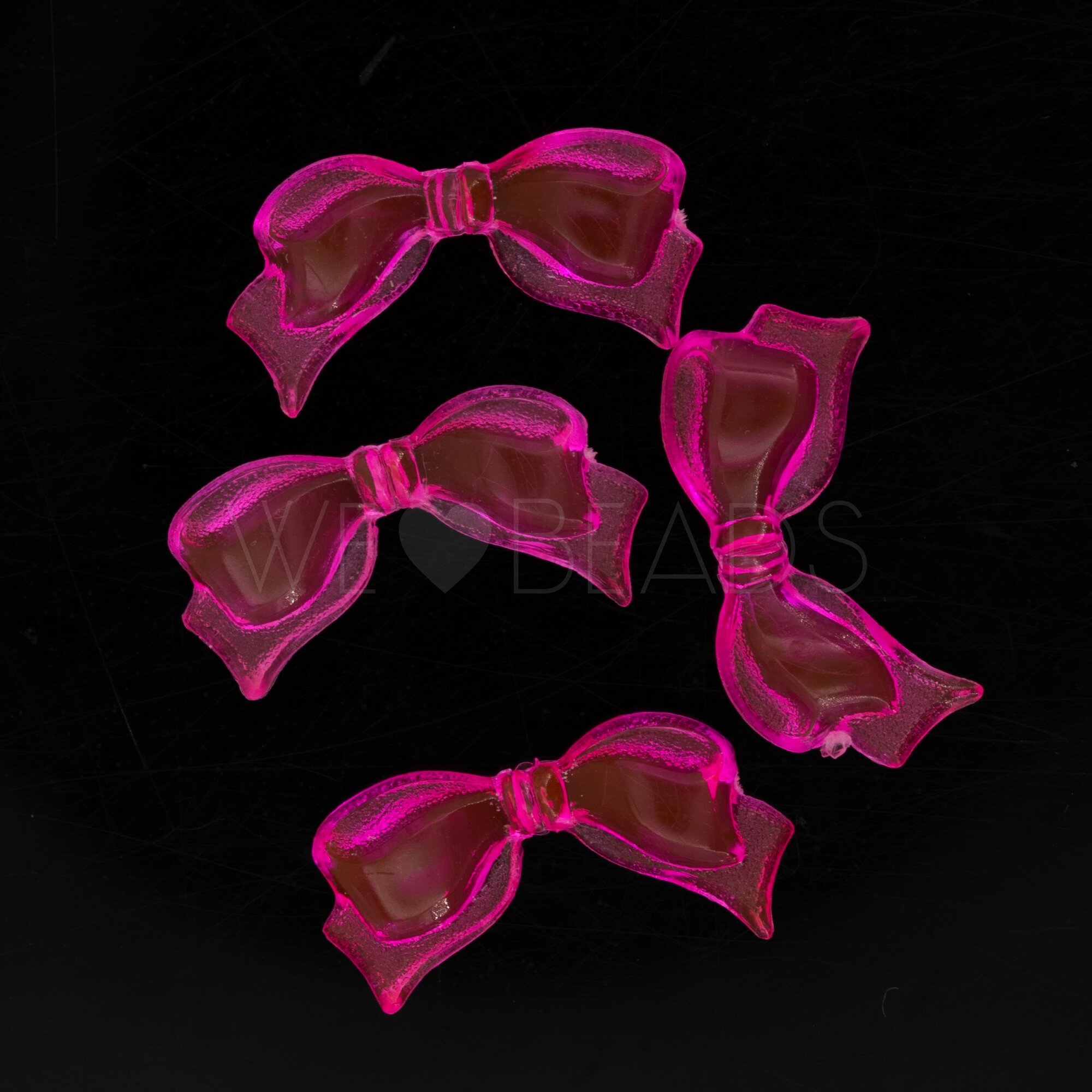 21x10 Schleifen perle  - neon pink  Transparent