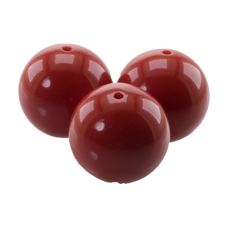 25mm Rundperle in  tomatenrot Satt