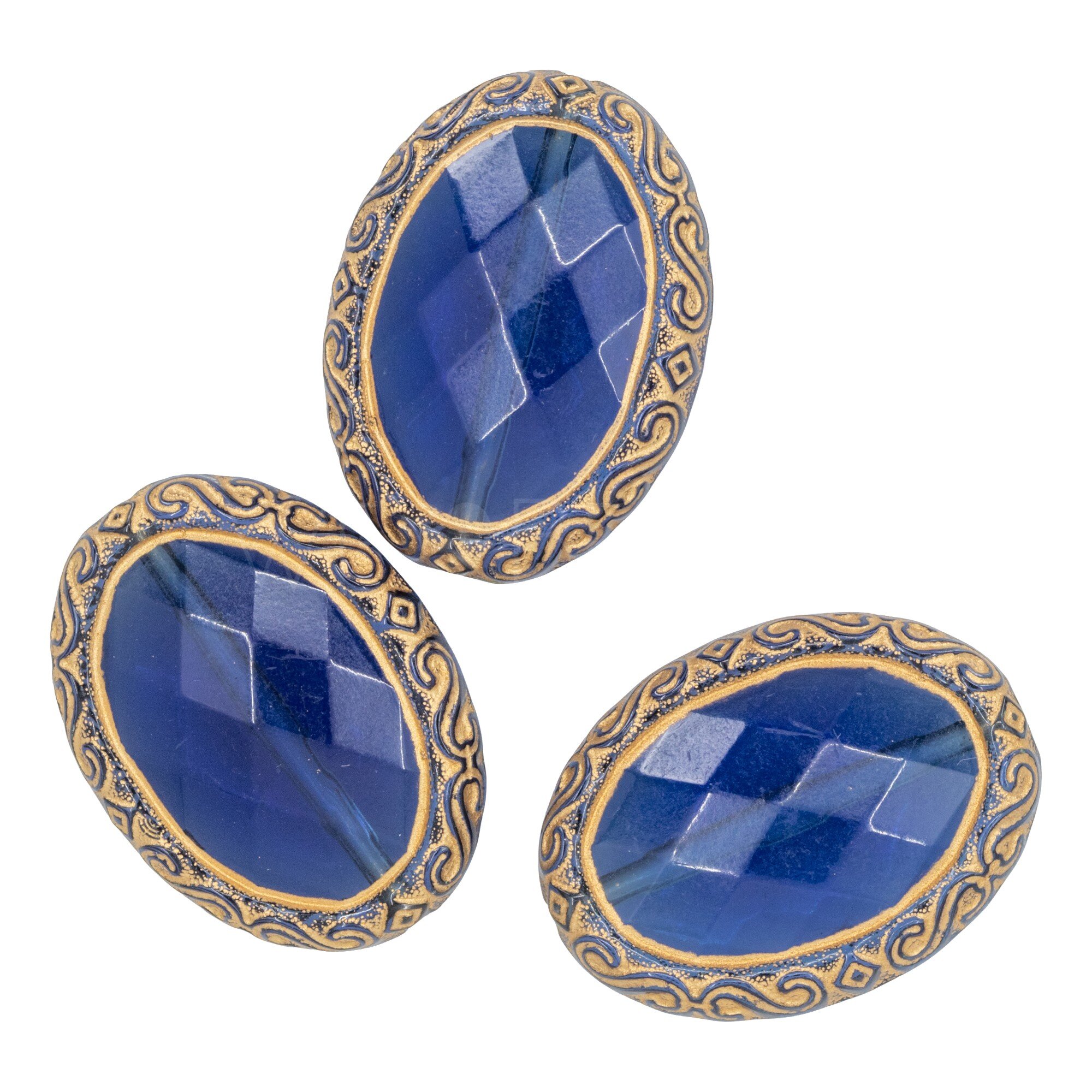 28x21 oval Perle in safirblau