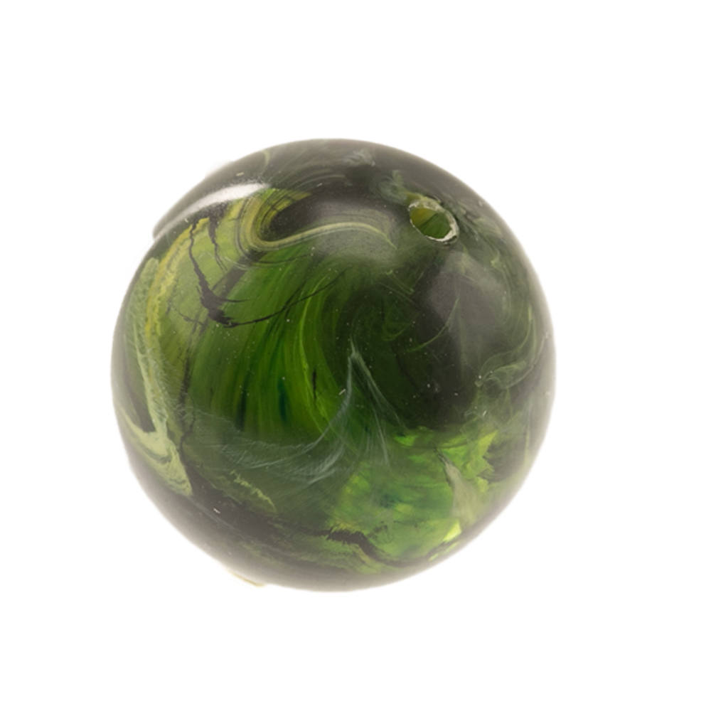 14mm Rundperle in  Achatgrün Marmor