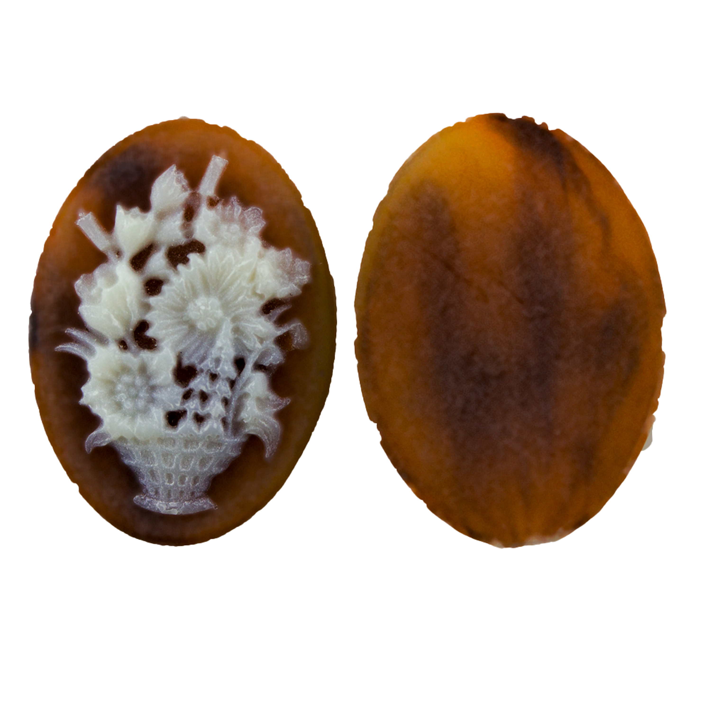 18x13 Kamee oval in Schildpatt / Elfenbein