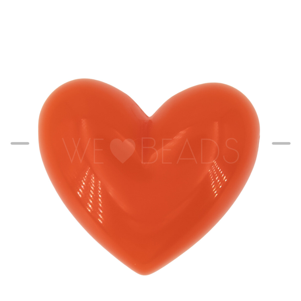18mm Heart Beads in orange