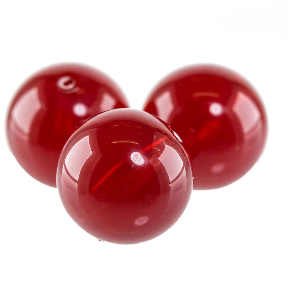 18mm Rundperle in  rot  Opal