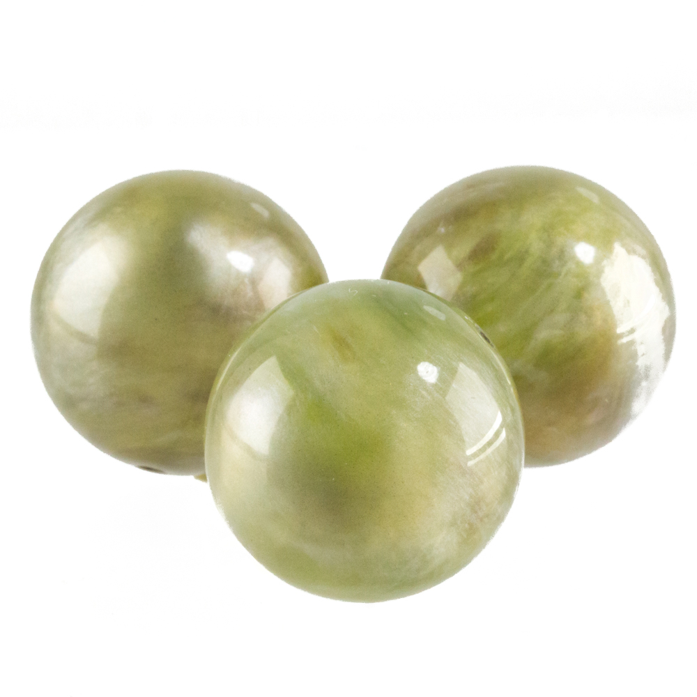 20mm Rundperle in  helles jade goldshadow Marmor