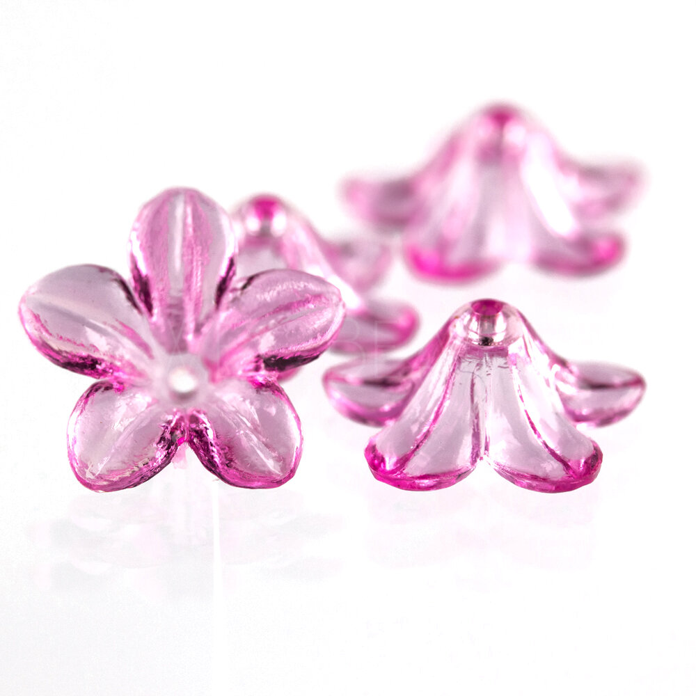 14mm Flower Beads in pink