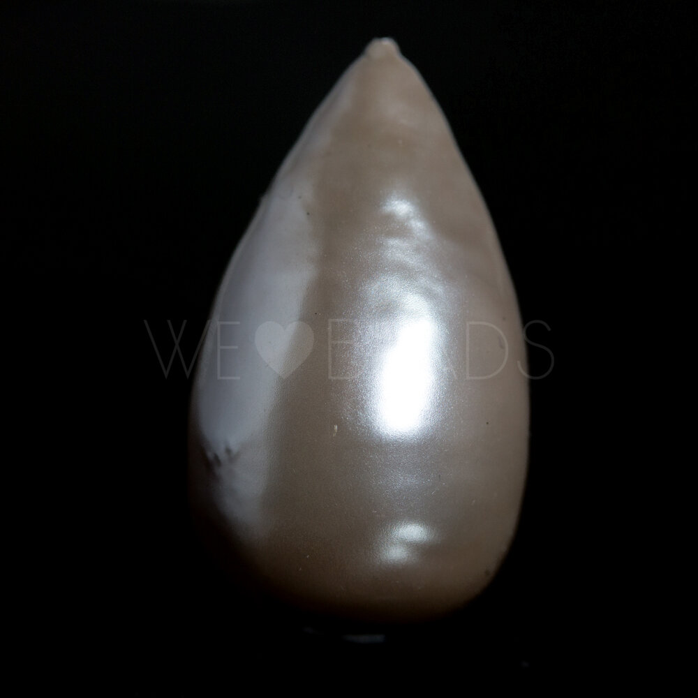 40x23 drop Paper-Mache Bead in cream pearl