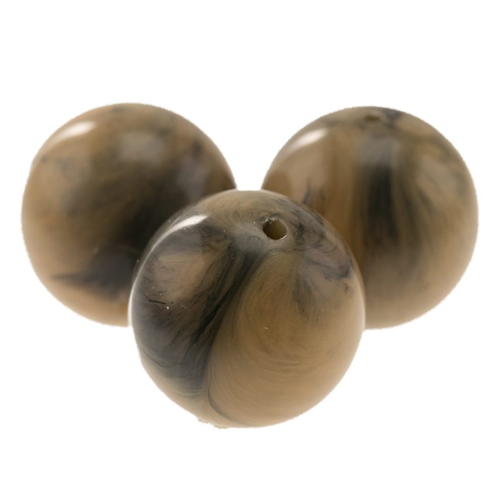 14mm Roundbead in sand beige Marbled