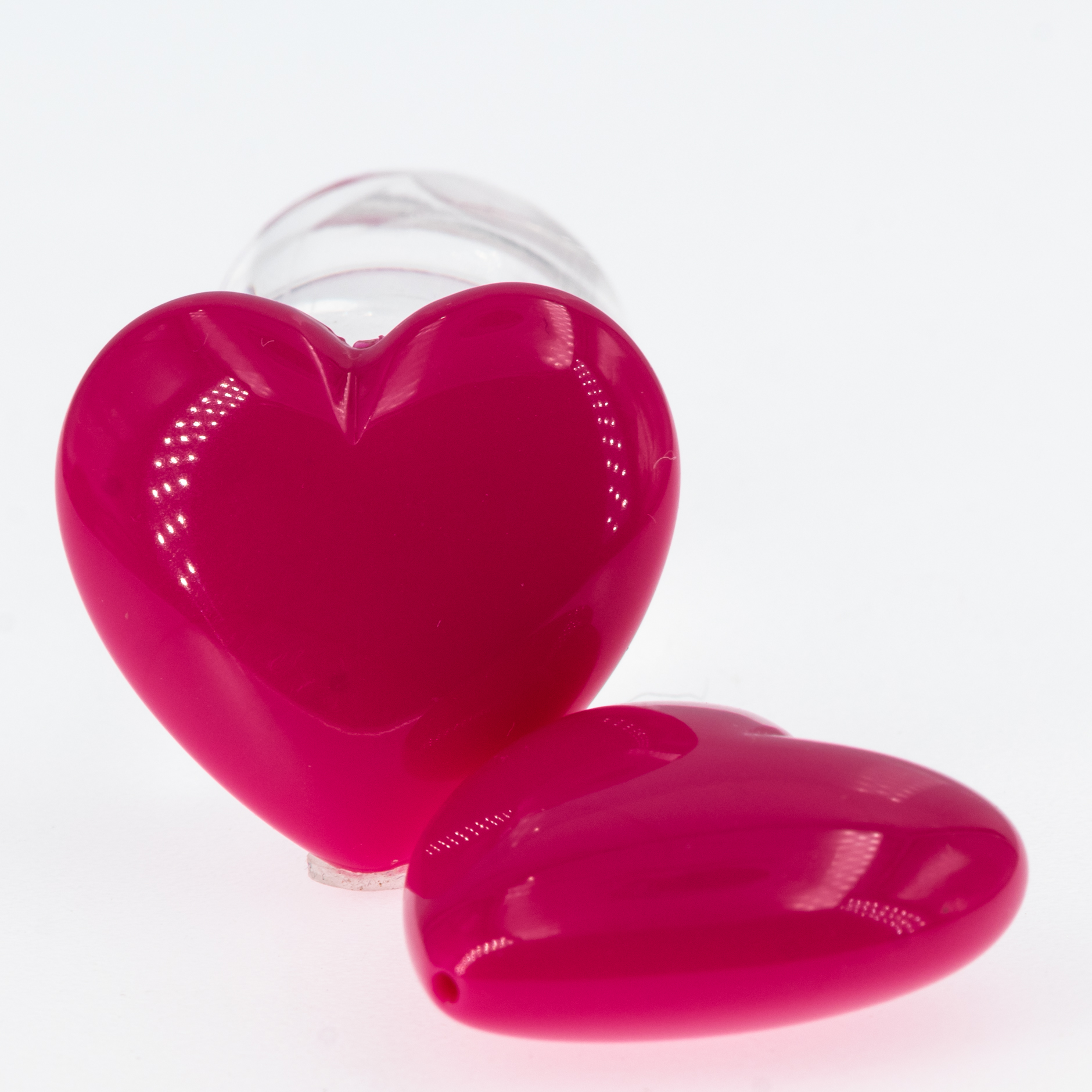 28mm Herz-Perle in pink Satt