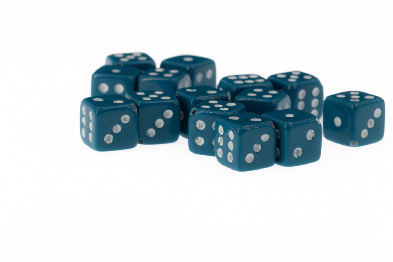 8mm Dice bead - in deep teal Opaque