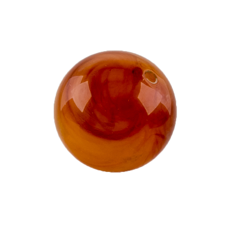 12mm Rundperle in  braun  Marmor