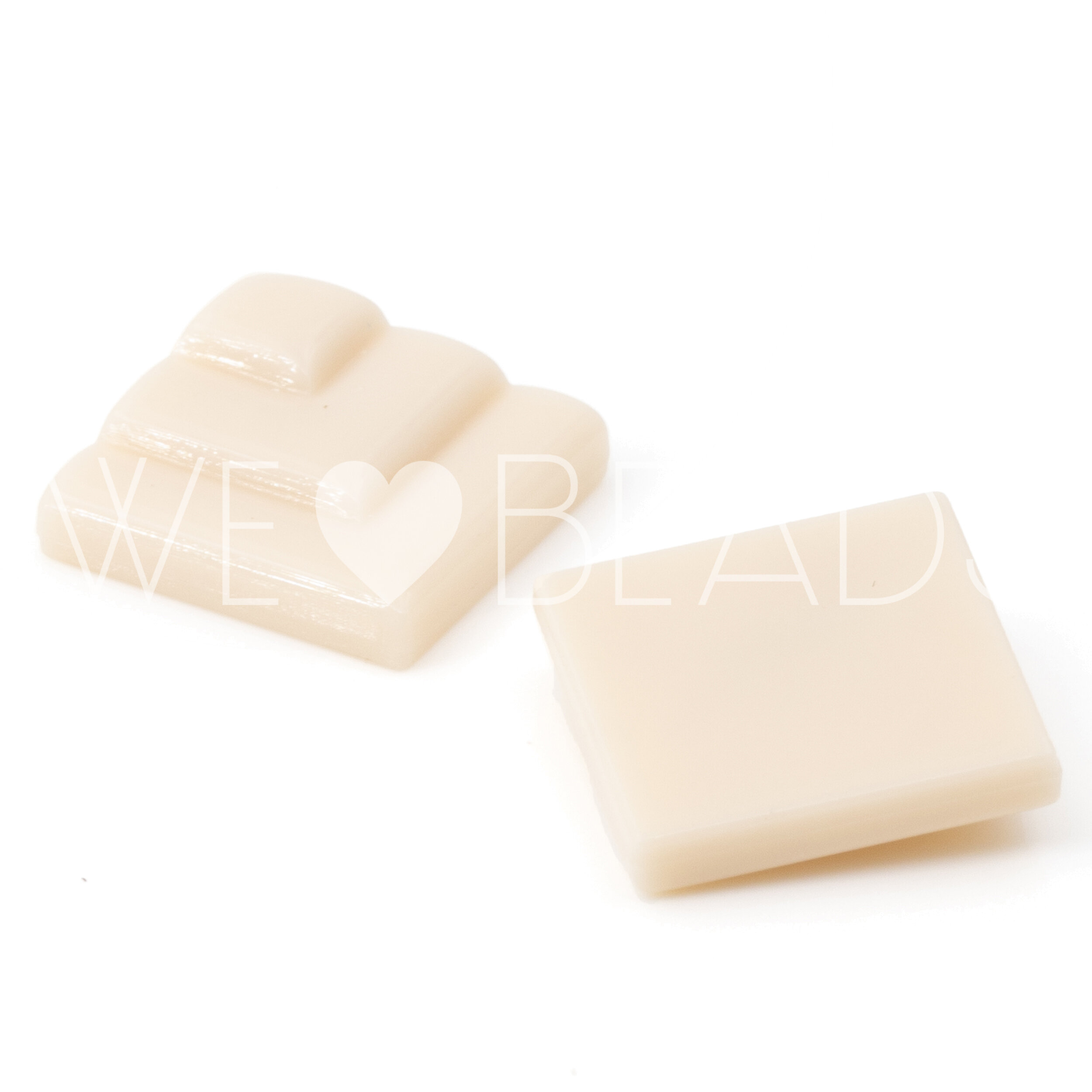 15mm Rechteck  in angora creme Satt