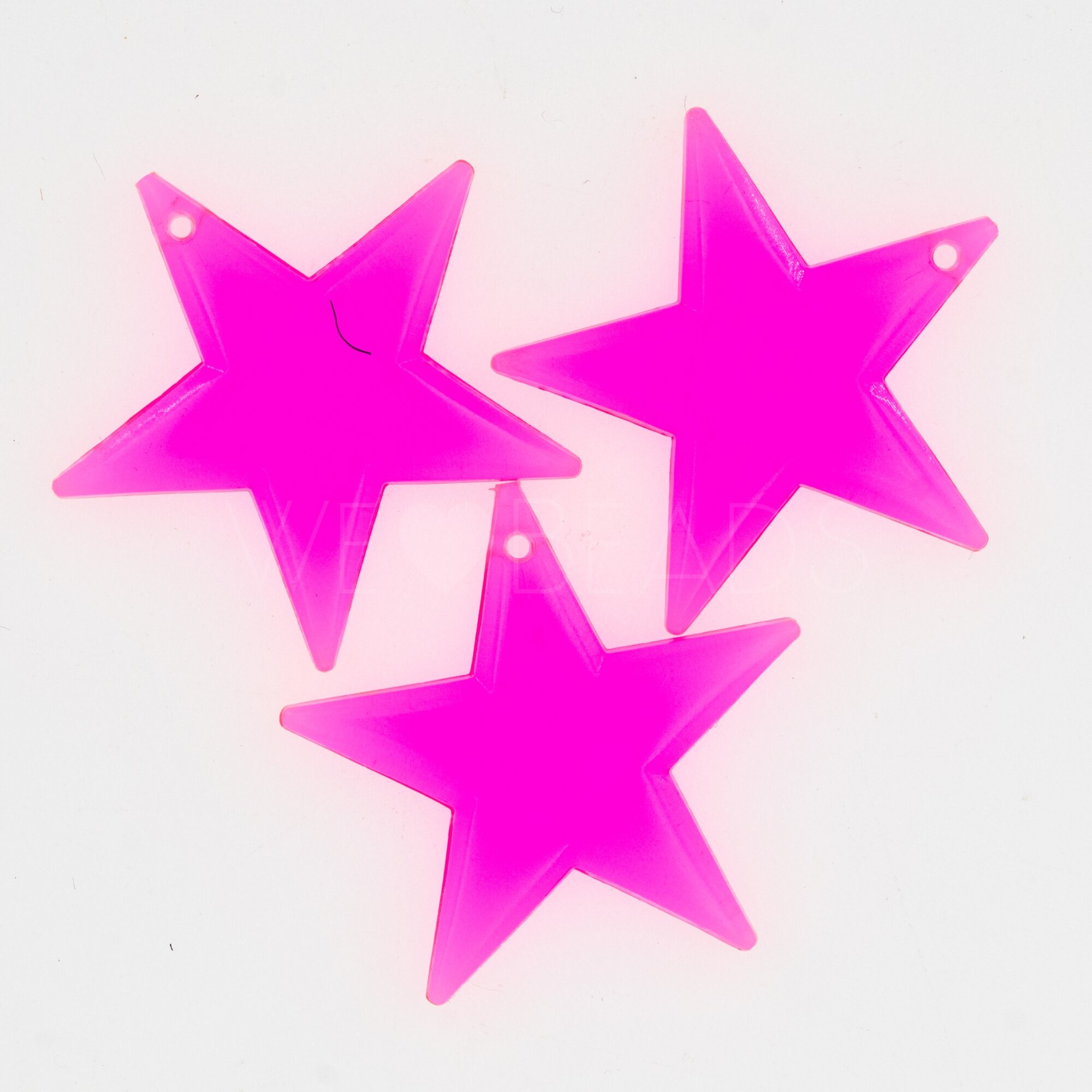 33mm Stern Anhänger in neon pink