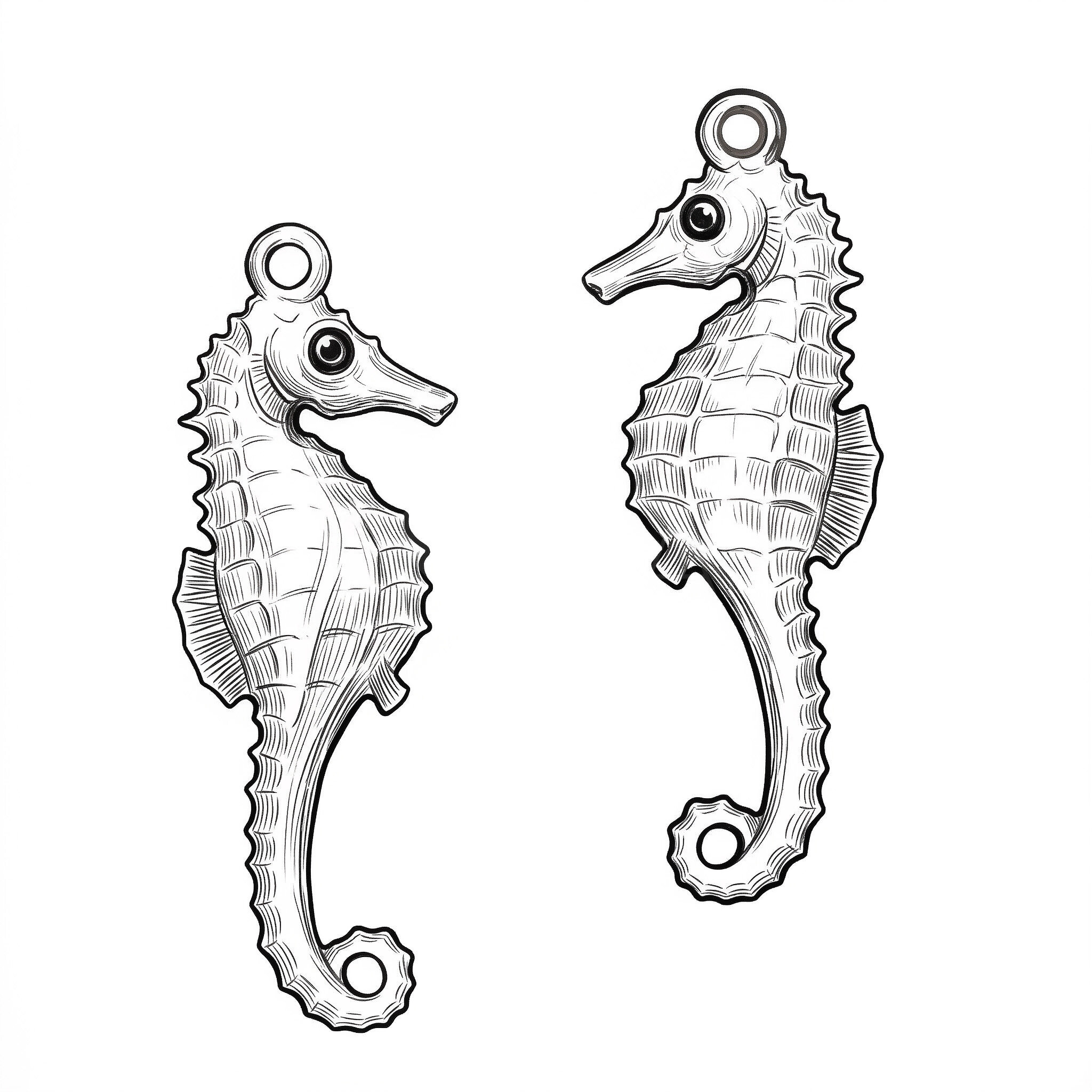 50mm seepferd Anhänger in royal blau mit silber