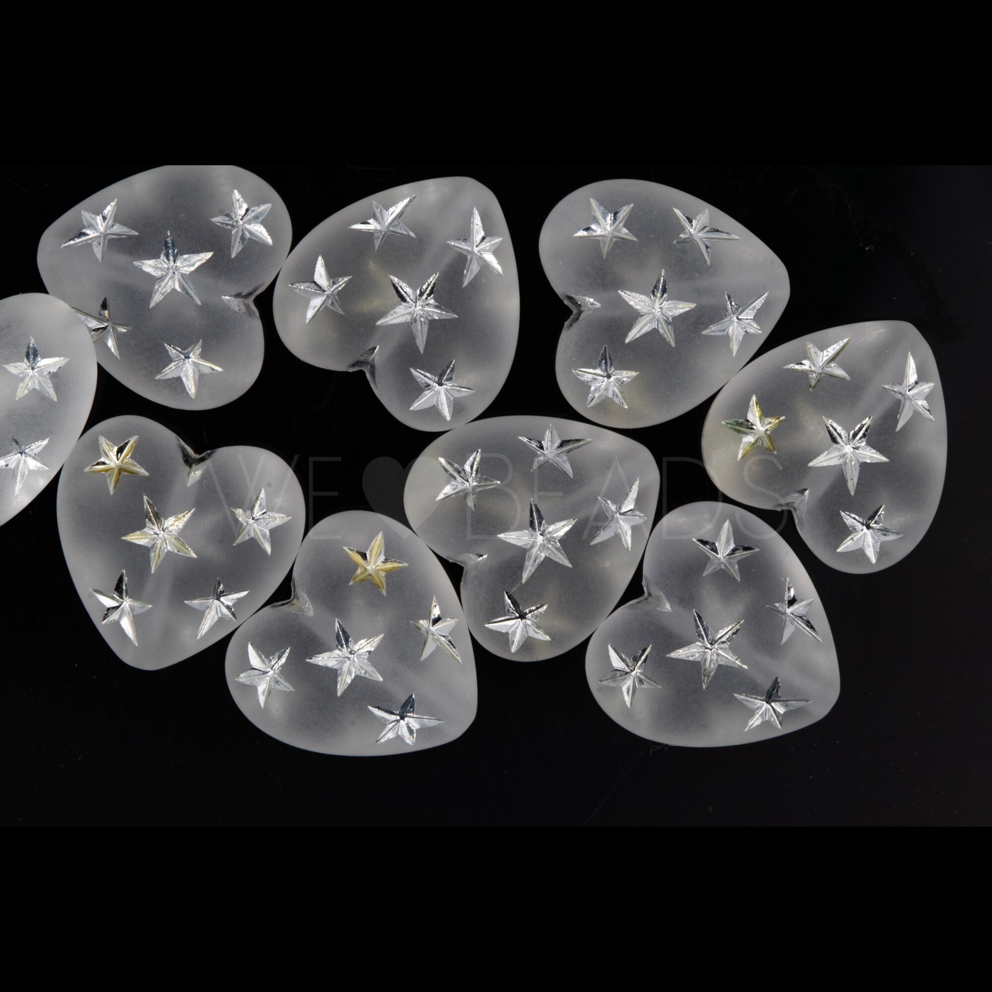 14mm Herz-Perle in Kristall silber Transparent