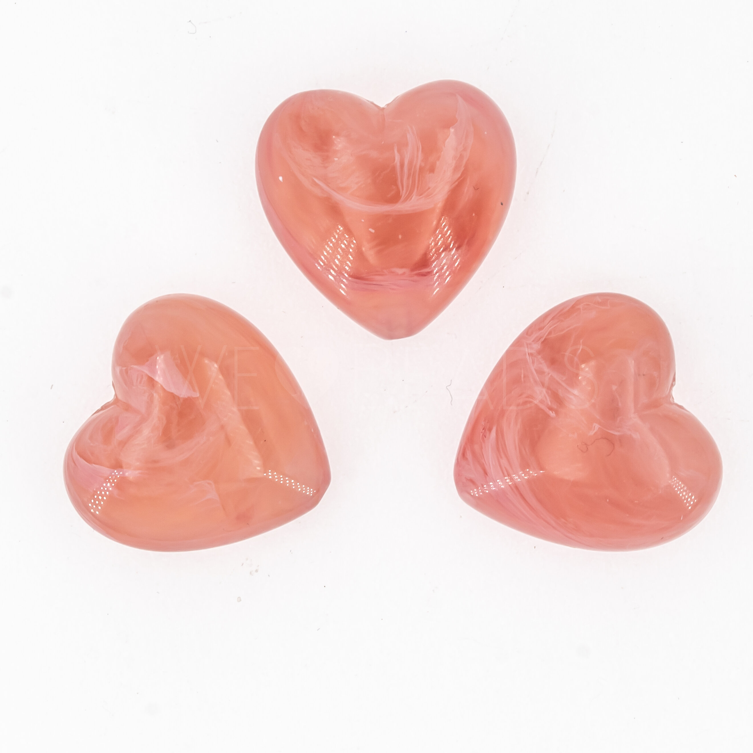 18mm Perle Herz in Pfirsich marmor