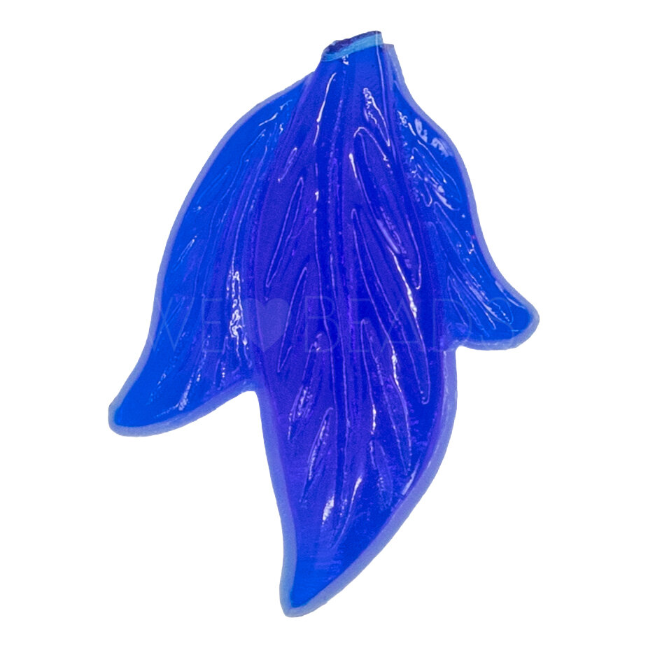 18x13 Blatt Cabochon in blau