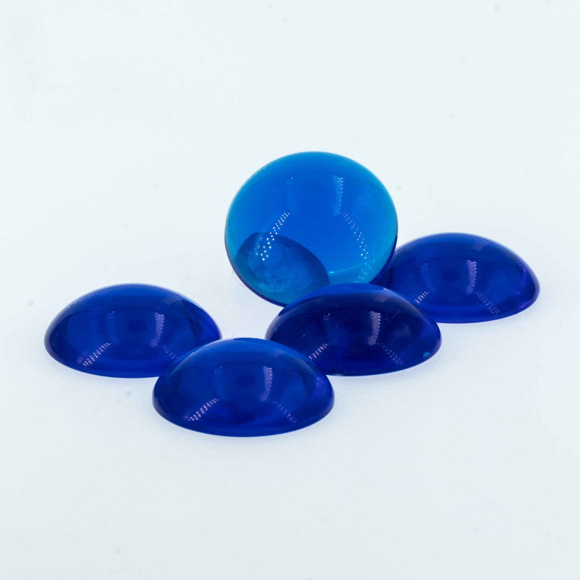 10mm Cabochon oval - blau Transparent