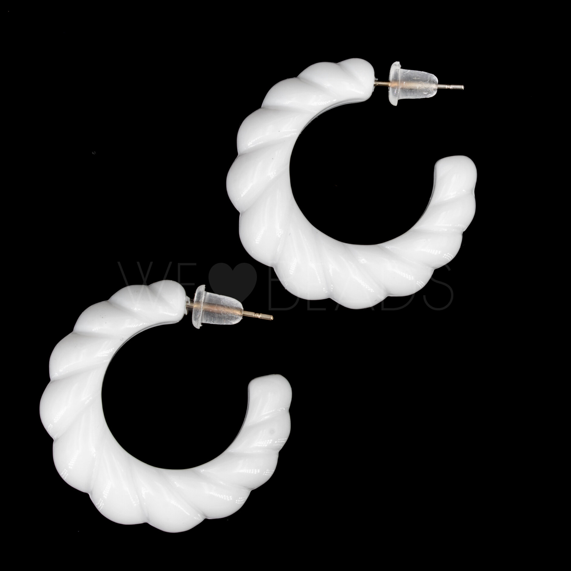 30mm Rund Creole in weiß