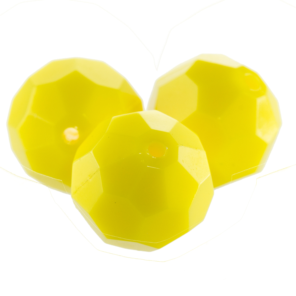 6mm  facettierte Rundperle in  zinkgelb Satt