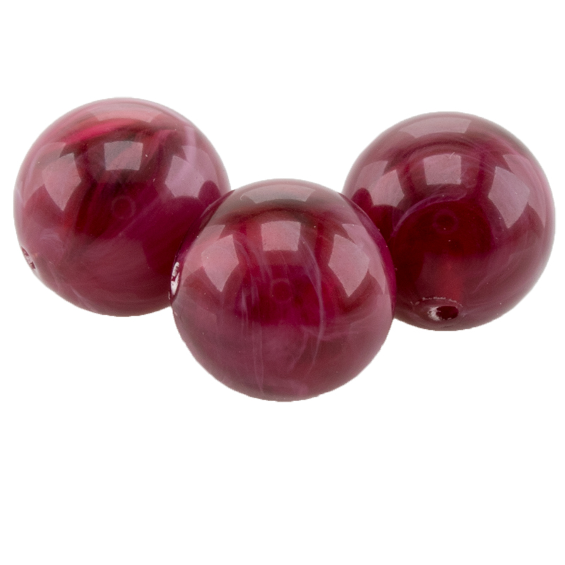 12mm Roundbead in red Marbled