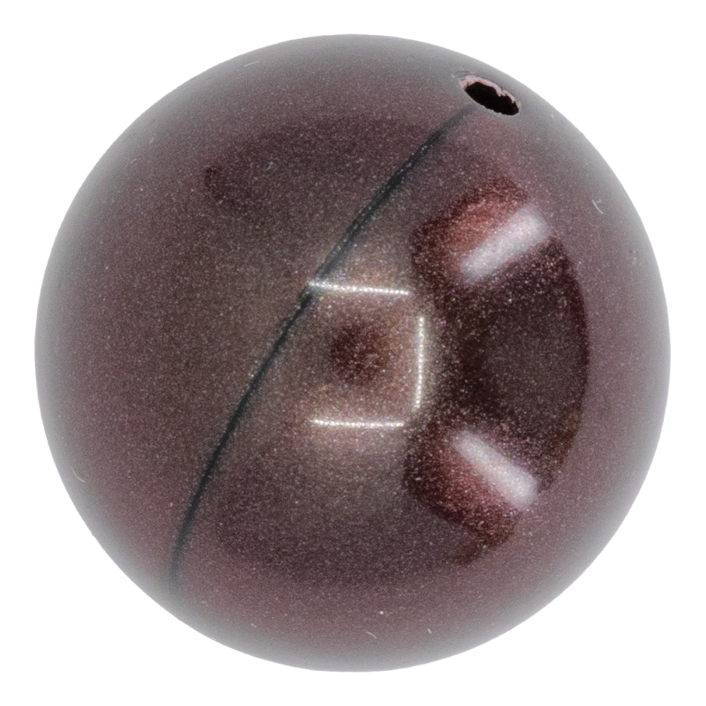 12mm Rundperle in  iridisierendes Mahagoni braun  Seide