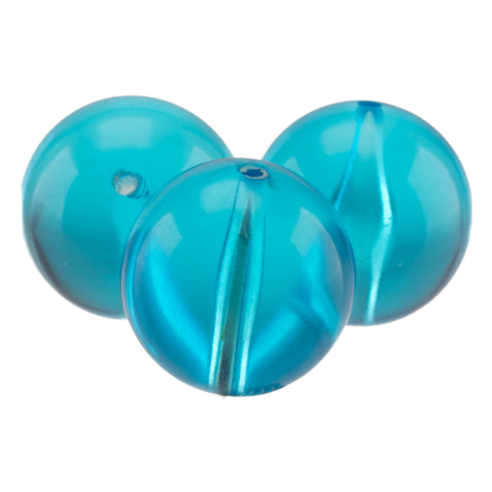 14mm Rundperle in  kapriblau  Transparent