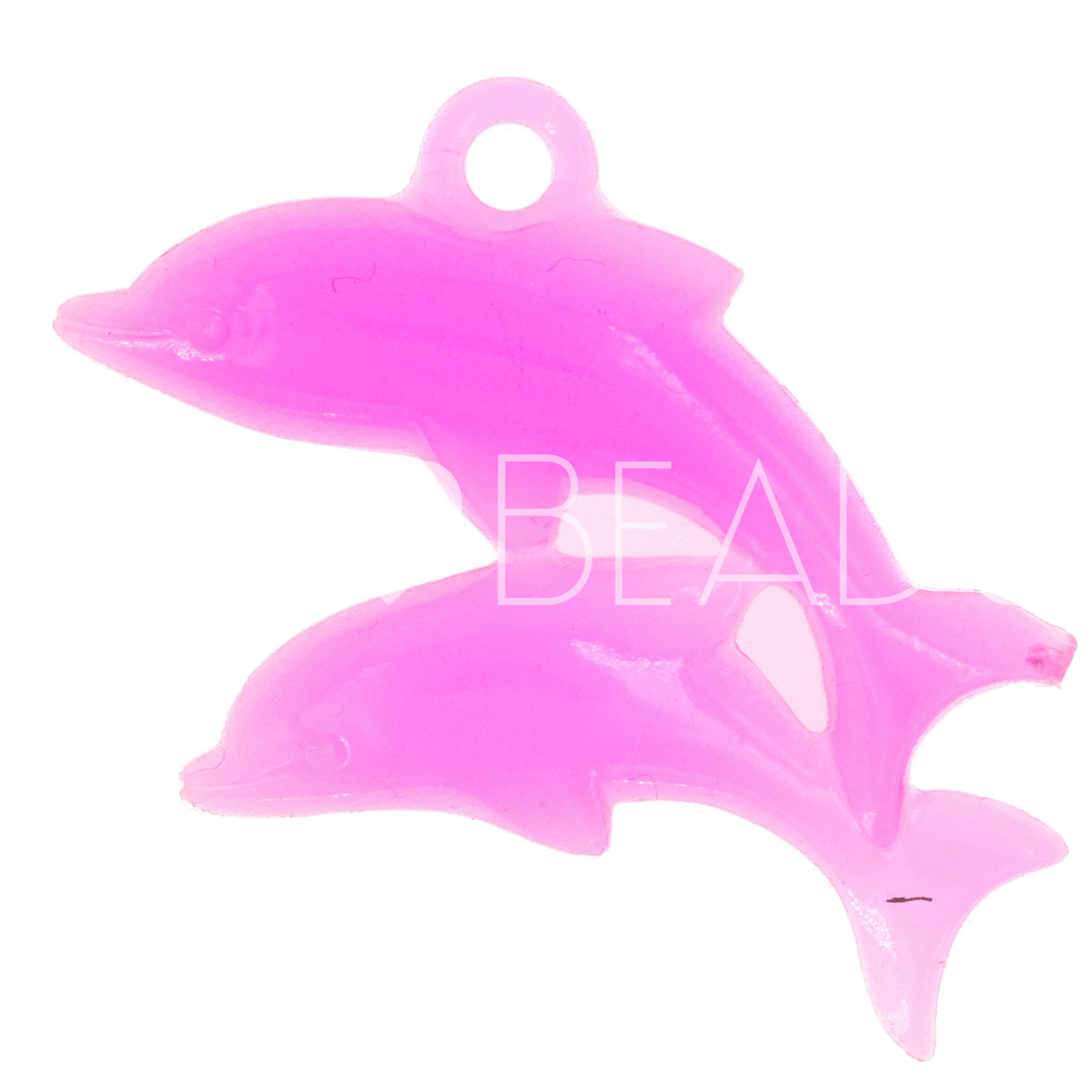 40x26 Anhänger Fisch in himbeerrosa neon Transparent