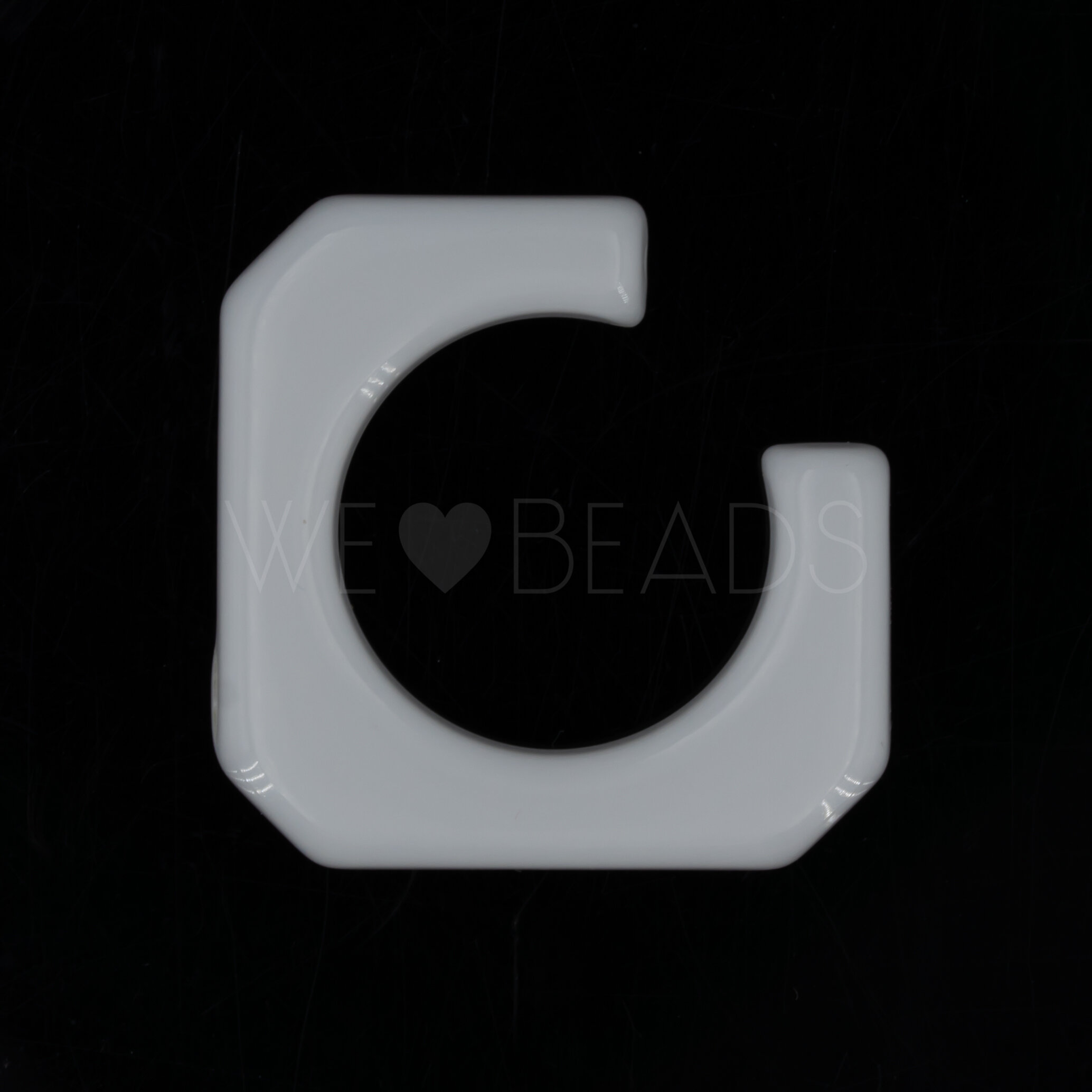 32mm Hexagon Hoop in white