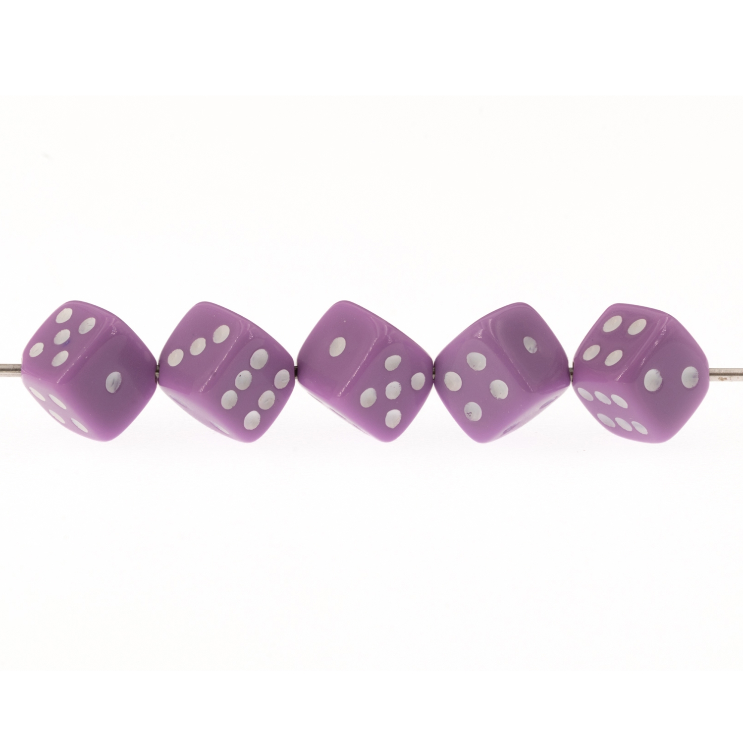 8mm Dice bead - classic purple Opaque, in
