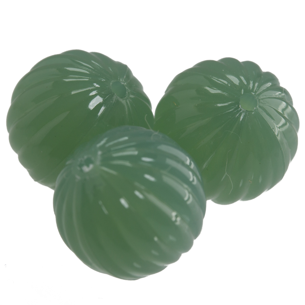 8mm gerillte Rund Perle in grün