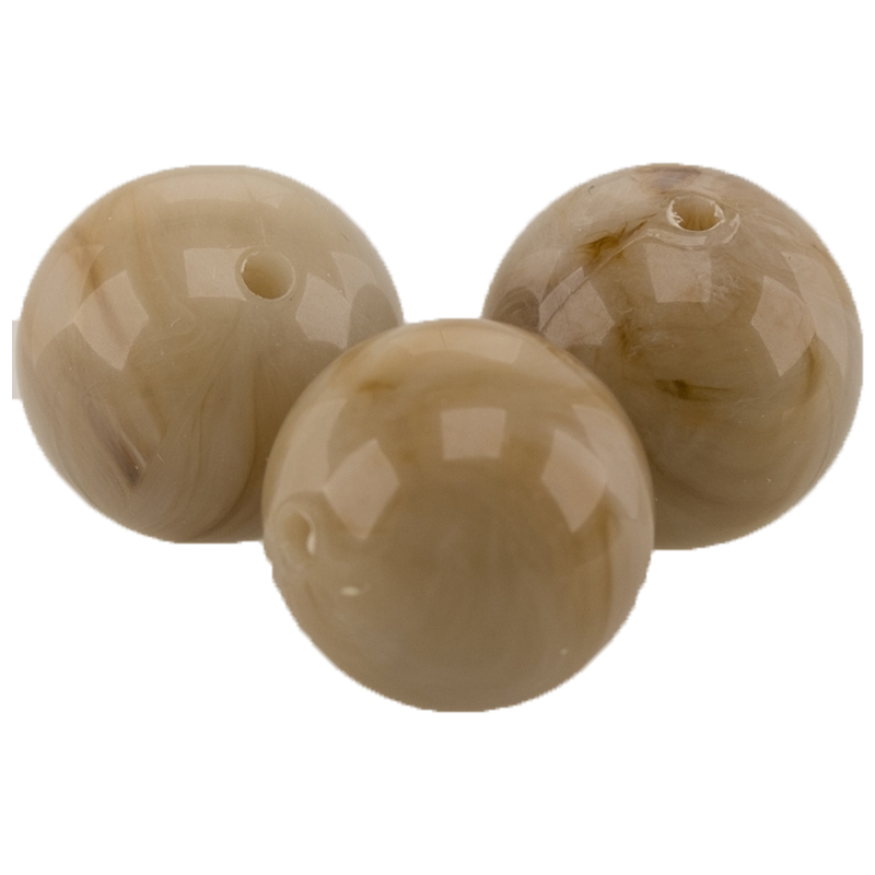 12mm Rundperle in  Rehbraun Marmor