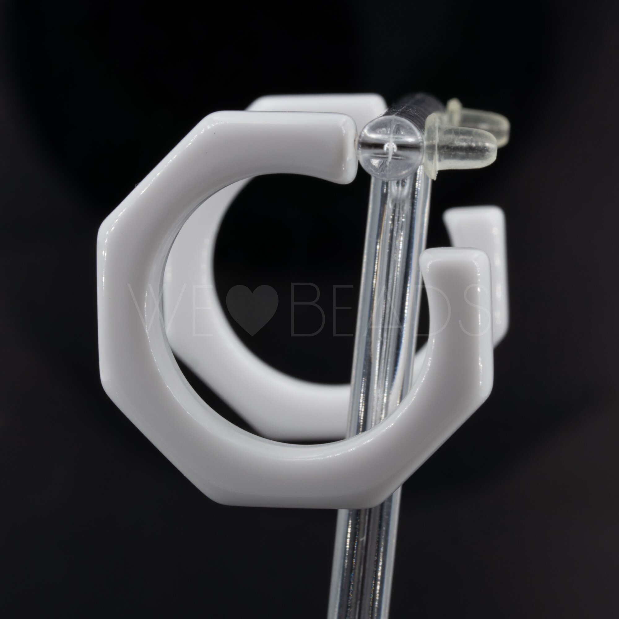 32mm Hexagon Hoop in white