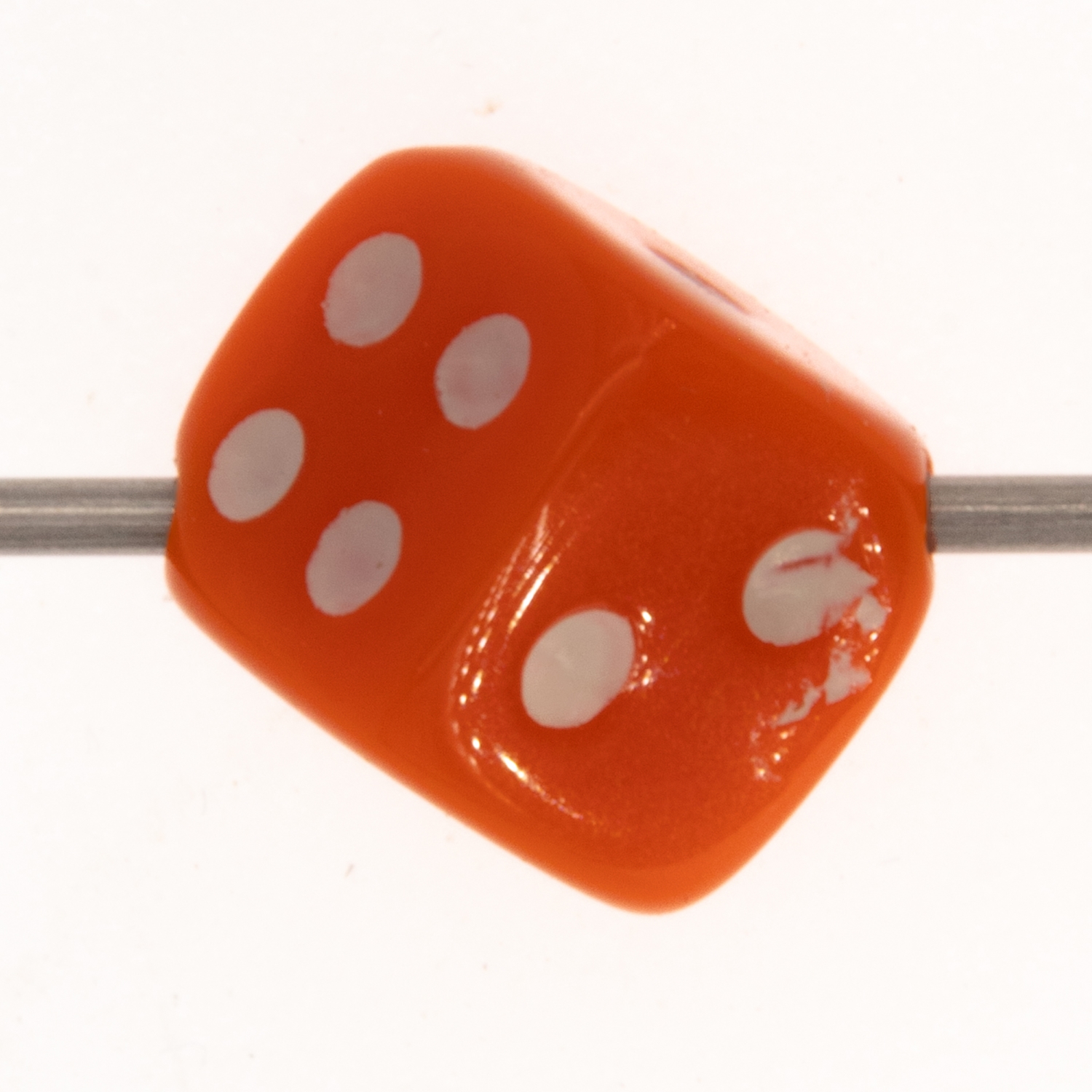 5mm Würfelperle  - Orange  Satt, 