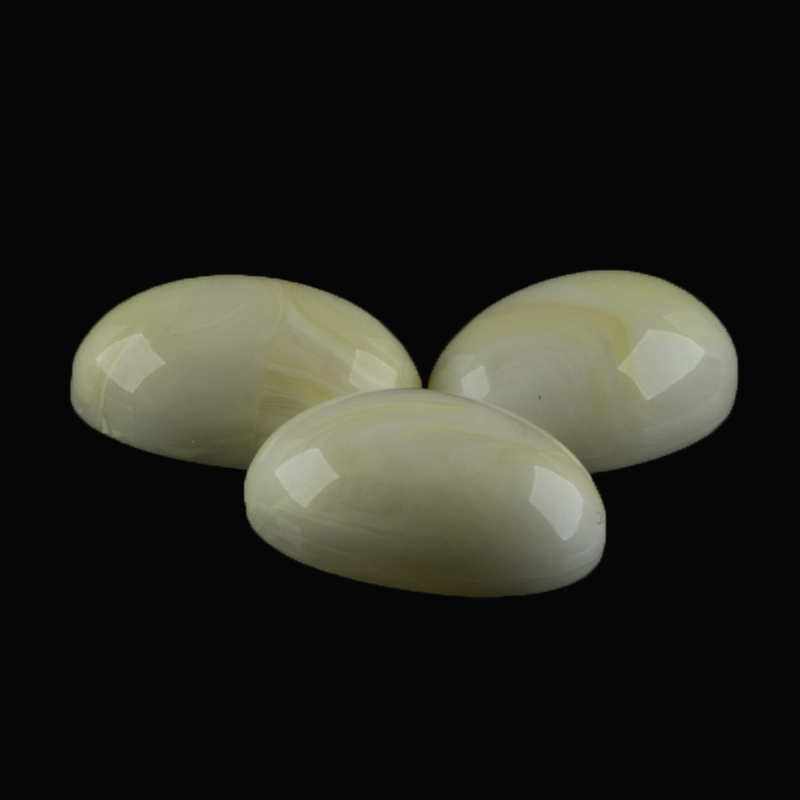 14x10 Cabochon oval - elfenbeinfarben  Marmor
