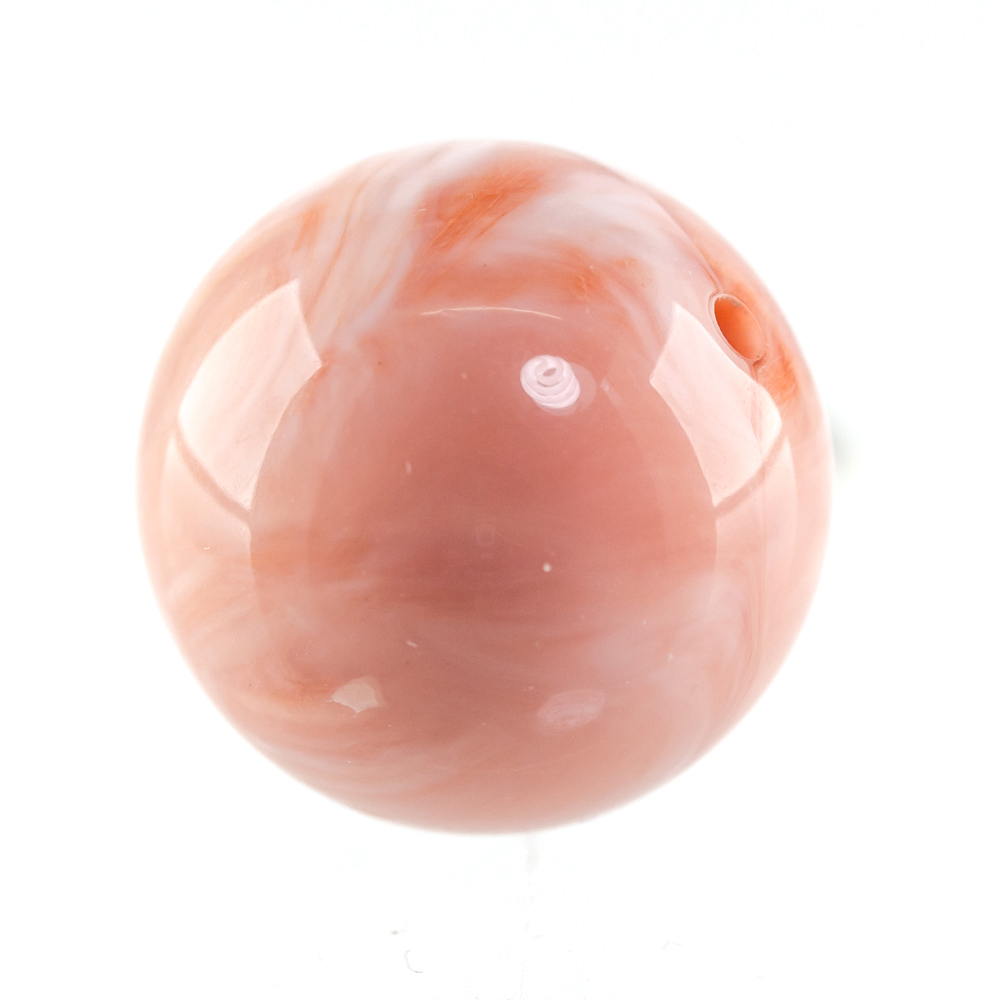 20mm Rundperle in  muschelrosa Weiß   Marmor