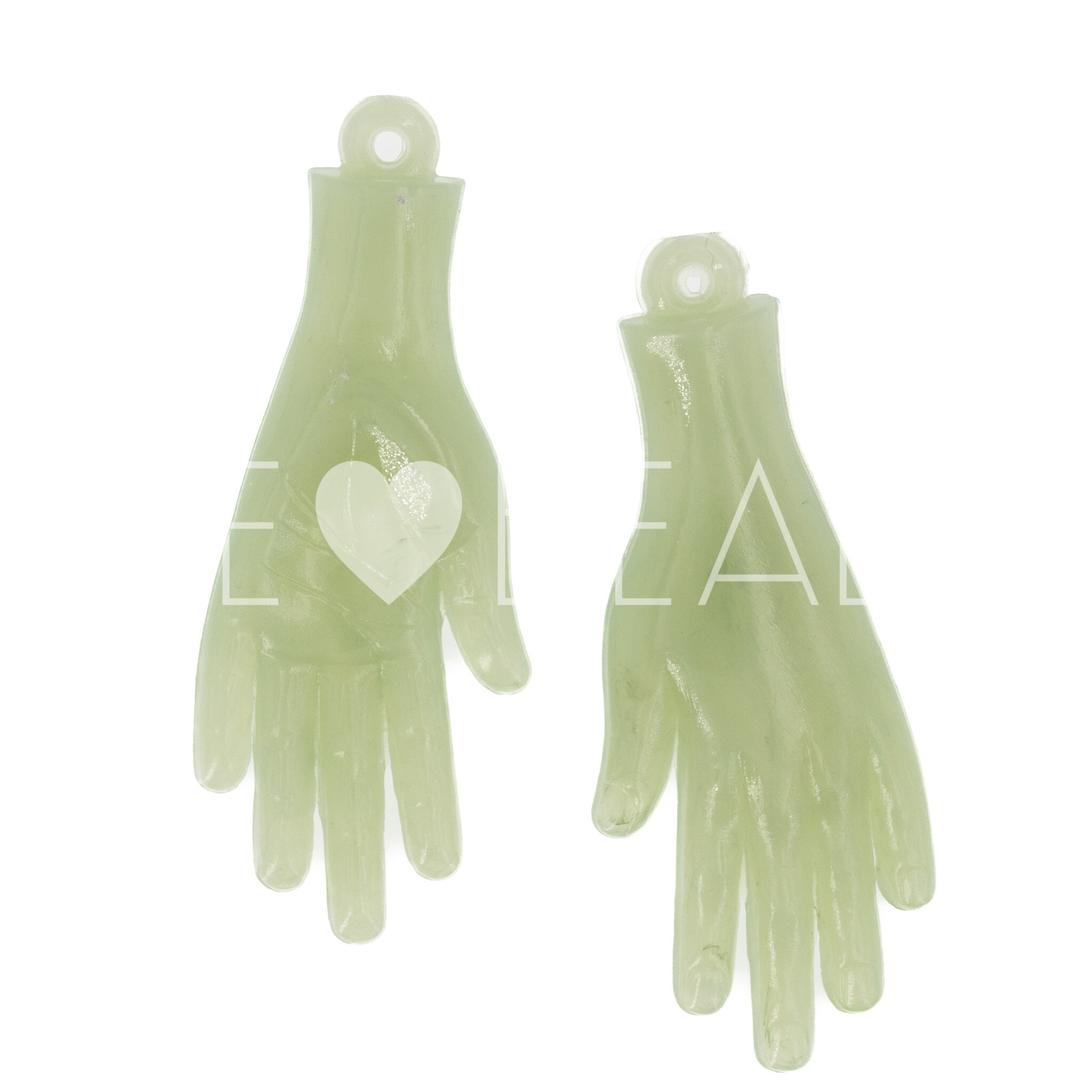 40x16 Hand Anhänger in jade  Marmor