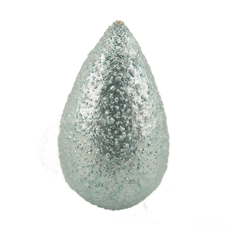 40x23 drop Paper-Mache Bead in light blue spacy