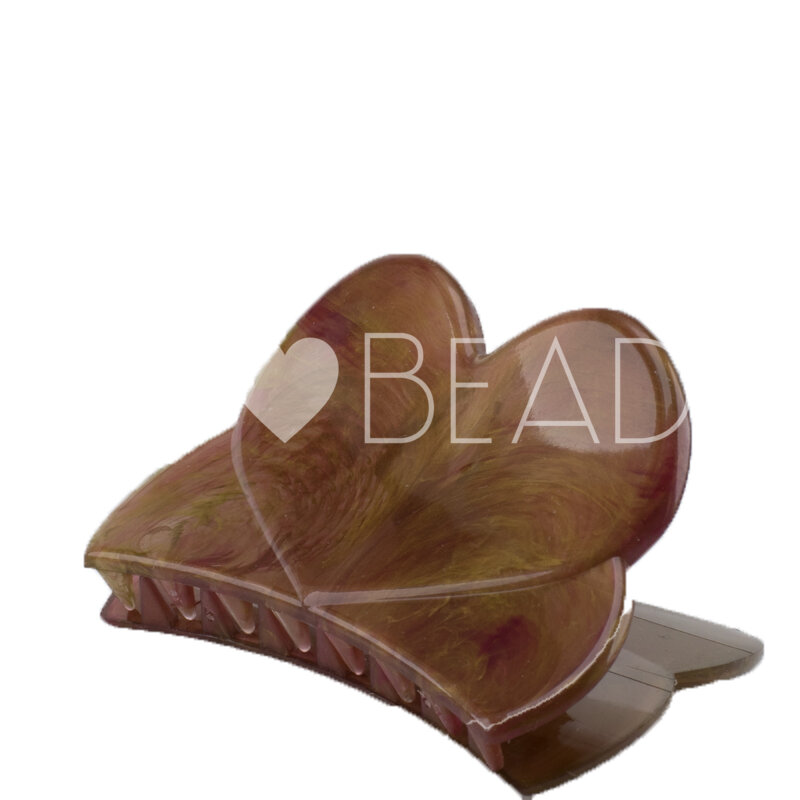 Herz Haarspange in Muschelrosa gold Large