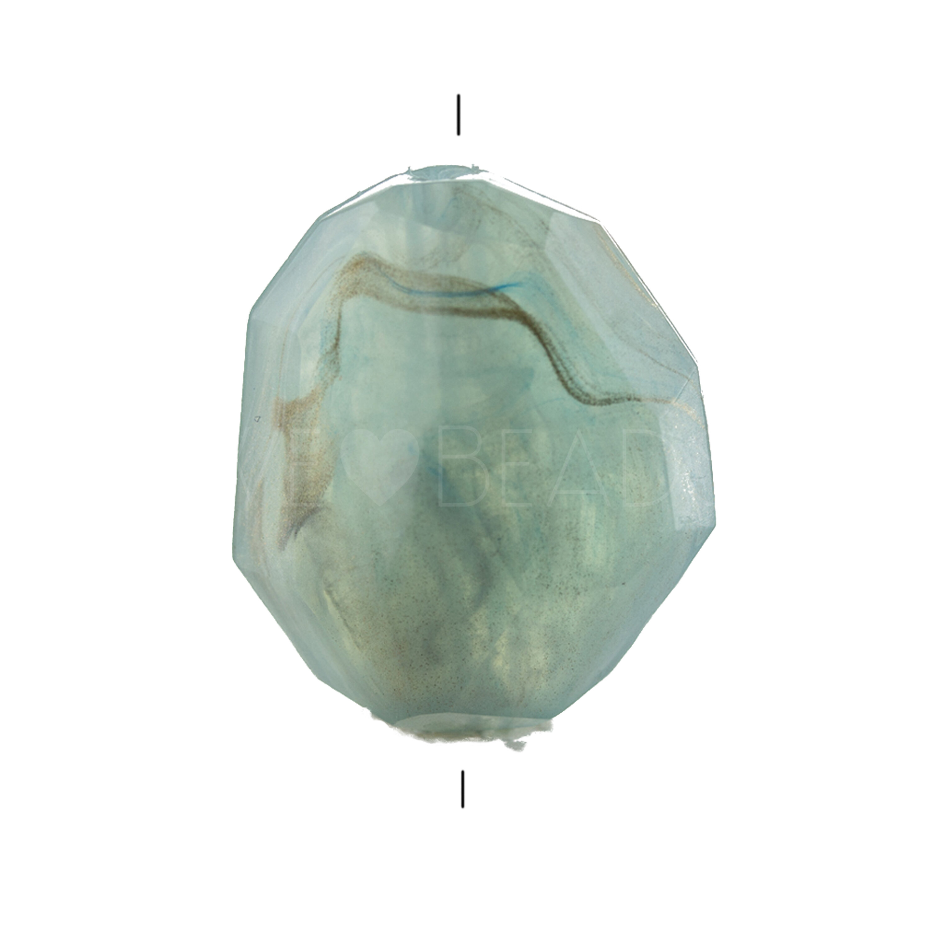 25x21 oval Perle in wolkenblau gold 