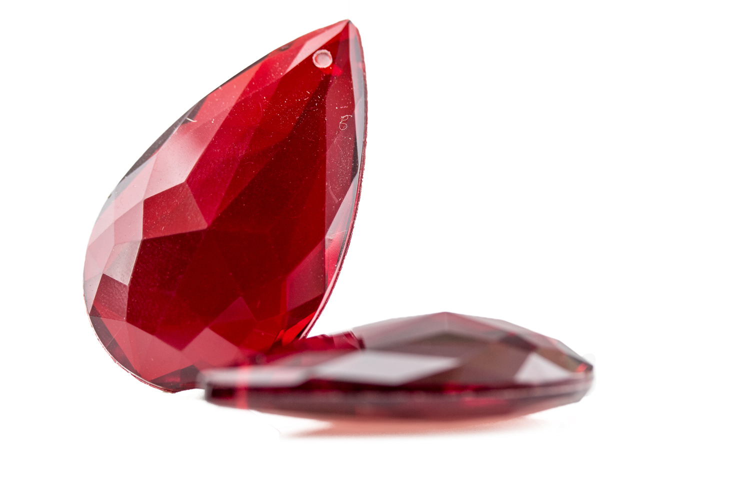 29x18 Tropfen Anhänger - rot Transparent