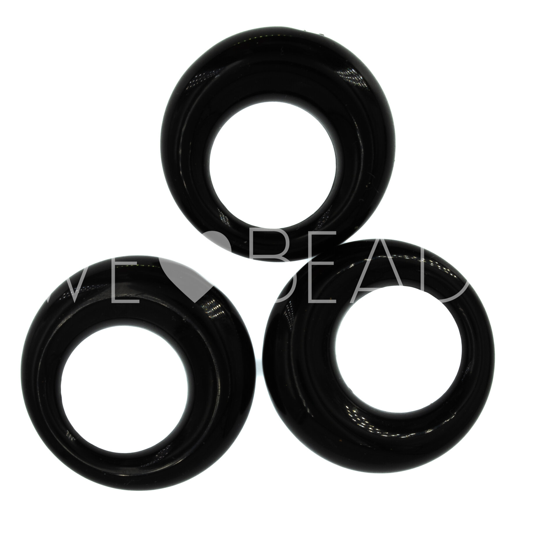 24mm Anhänger Rund in schwarz